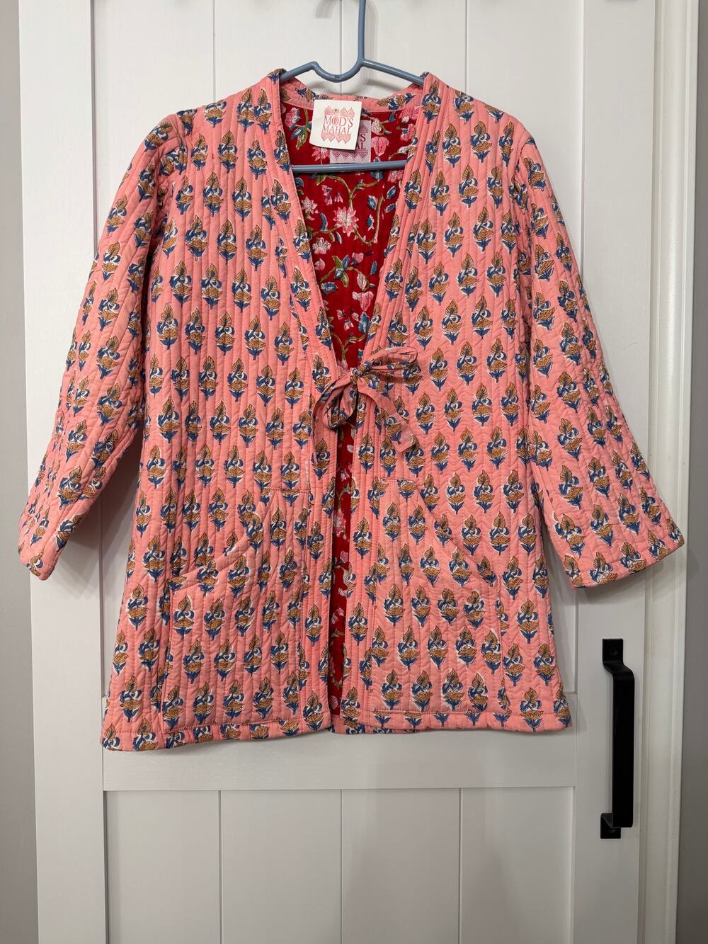 Mod’s Mahal new with tag quilted reversible jacket sz Small in pink and red